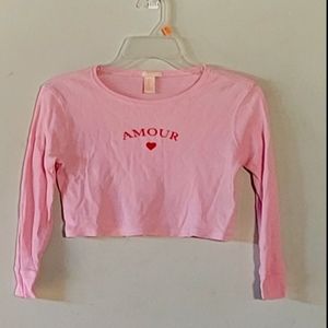 Girls long sleeve crop tee